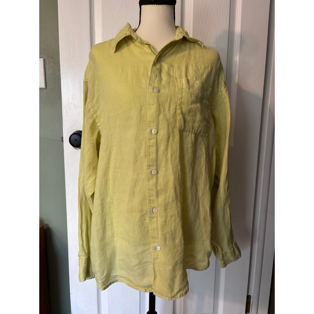 Banana Republic Irish Linen Button Down Shirt VINTAGE Men's Medium 2001 Y2K